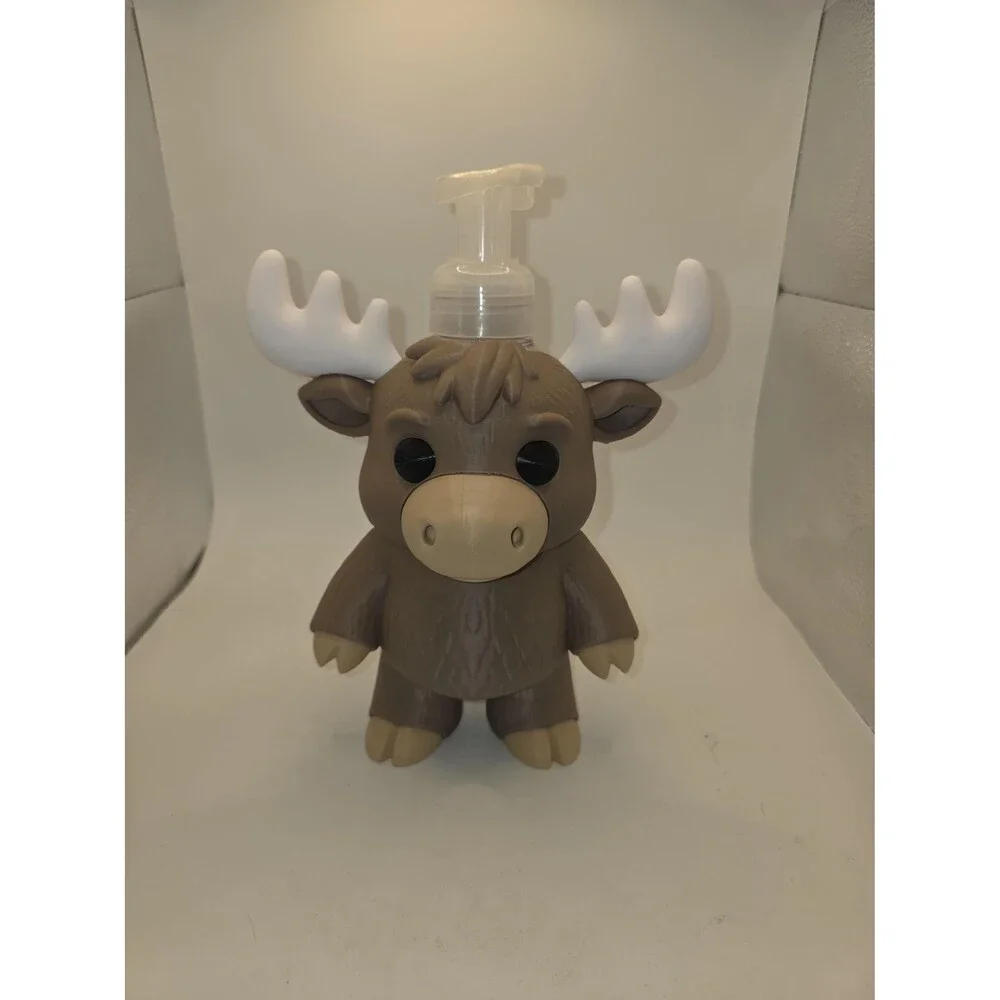 Moose Soap Pump Dispenser, Whimsical Animal Bathroom Decor, Farmhouse Kids Nurse